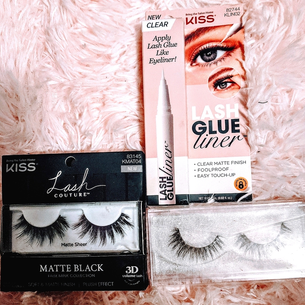 Kiss eyelashes and clear glue! Free hair towel!